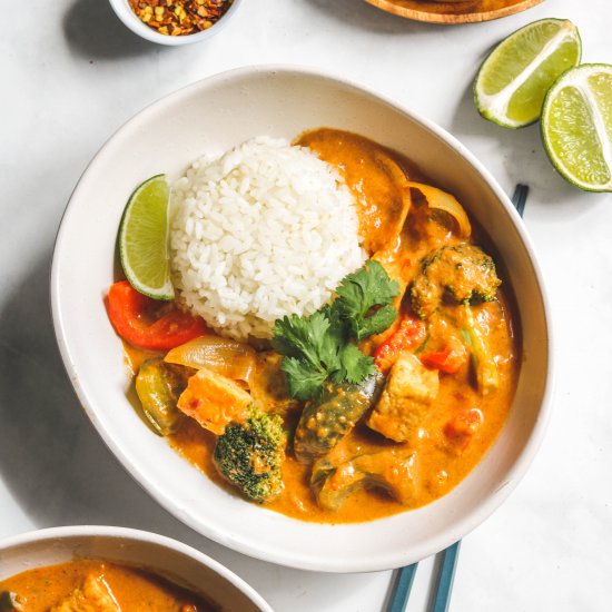 mango coconut tofu curry