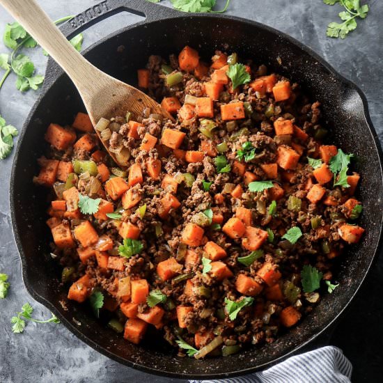 Ground Beef Sweet Potato Hash