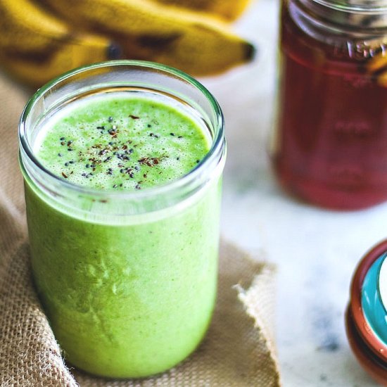 PB & banana spinach smoothie