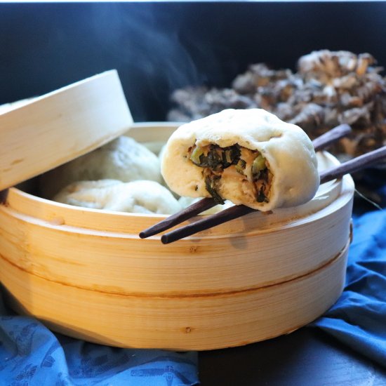 Collards & Maitake Steamed Buns