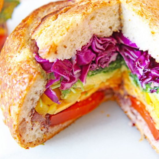 Rainbow Veggies Sandwich