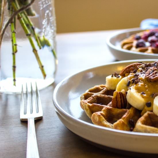 3 Ingredient Vegan Oatmeal Waffles