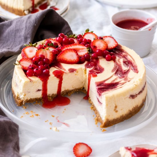 Strawberry Swirl Cheesecake