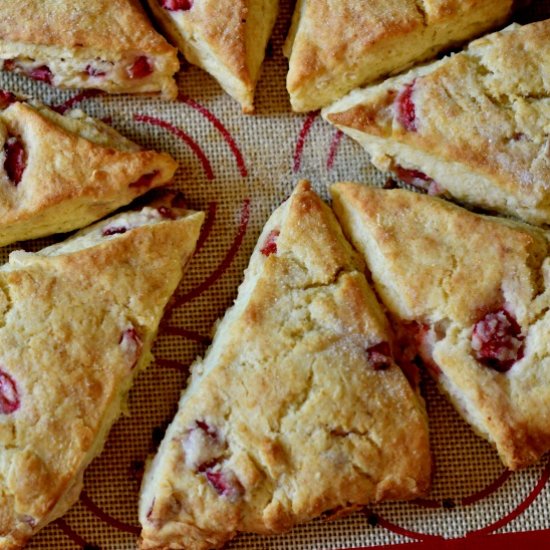 Fresh Strawberry Cream Scones