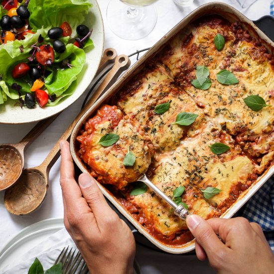 Zucchini-Lentil-Lasagna