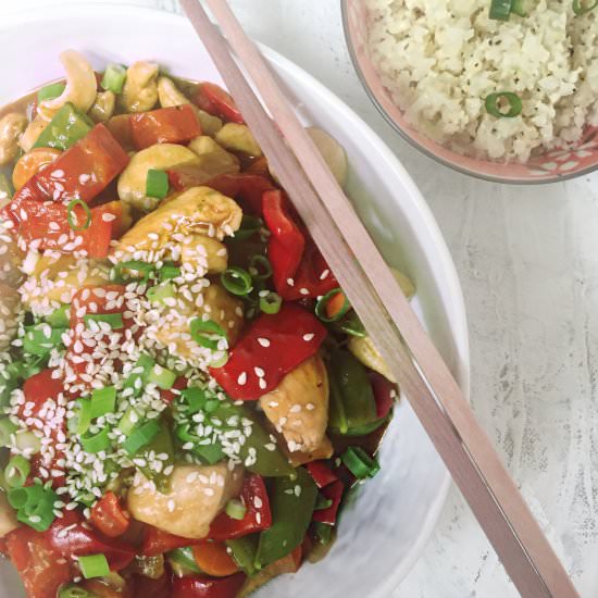 Sweet + Spicy Cashew Chicken