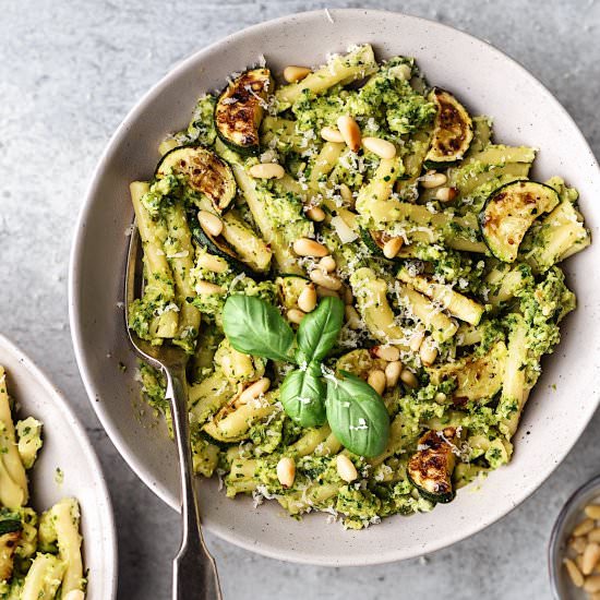 Roasted Courgette Pesto Pasta