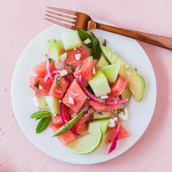 watermelon, avocado & mint salad