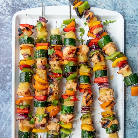 Grilled Hawaiian Chicken Kabobs