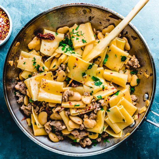 Paccheri Pasta with Butter Beans