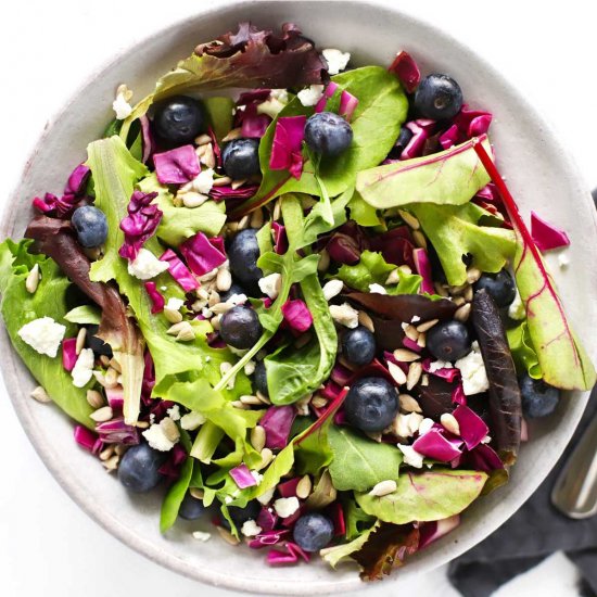 Garlic Blueberry Goat Cheese Salad