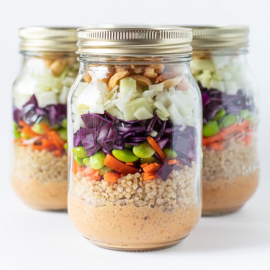 Peanut Crunch Salad in a Jar