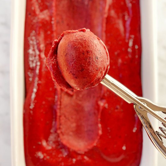 Cherry Sorbet – No Ice Cream Maker!