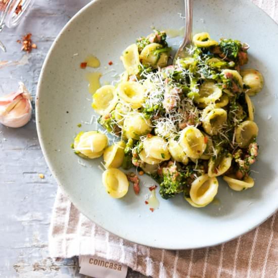 ORECCHIETTE WITH RAPINI AND SAUSAGE