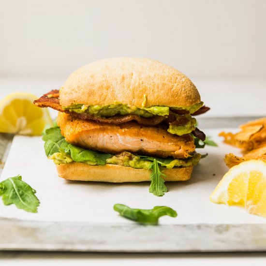 Salmon, Bacon & Guacamole Sandwich