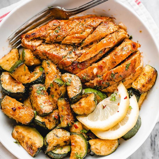 Asado Chicken and Sautéed Zucchini