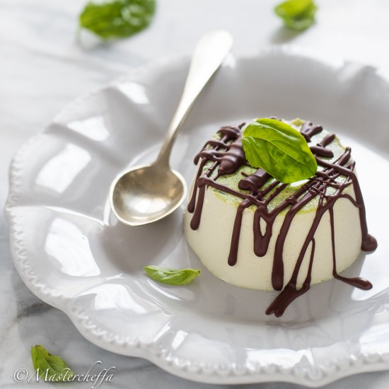 Basil panna cotta