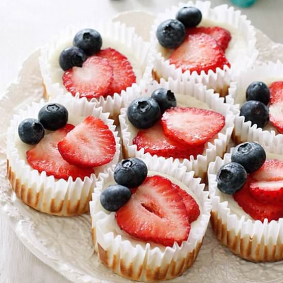 Red, White and Blueberry Cheesecake