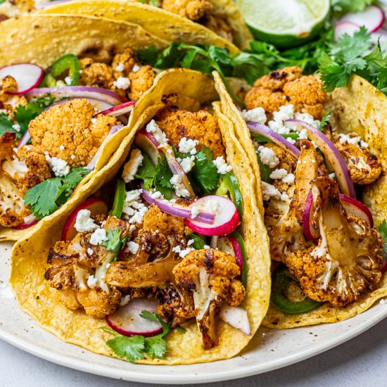 Roasted Chipotle Cauliflower Tacos