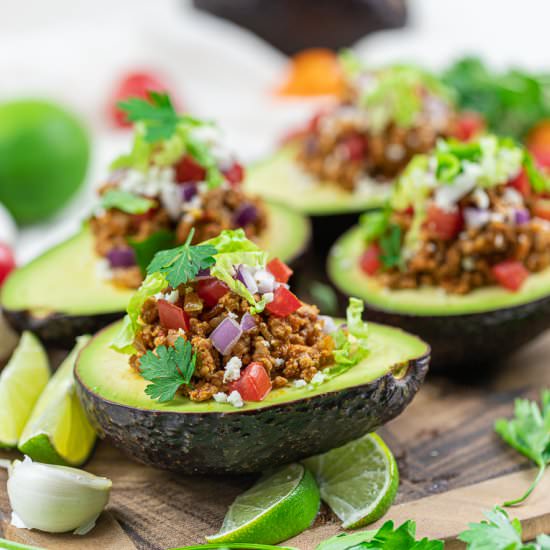 Keto Taco Stuffed Avocado Boats