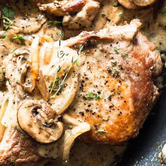 Pork Chops with Mushroom Gravy