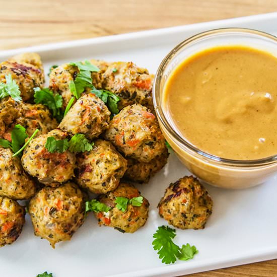 Chicken Meatballs with Peanut Sauce