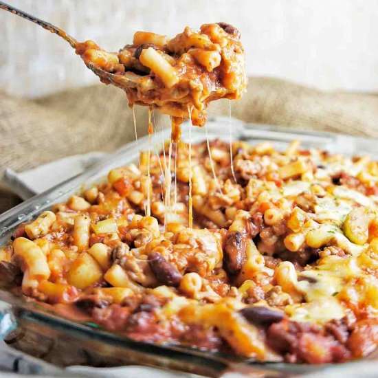 Beef Bean Pasta Bake