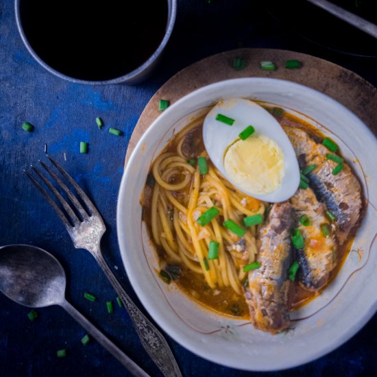 Sardines with Odong Noodles