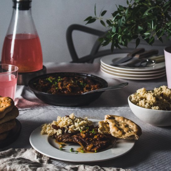 The best savory rhubarb lamb Tajine