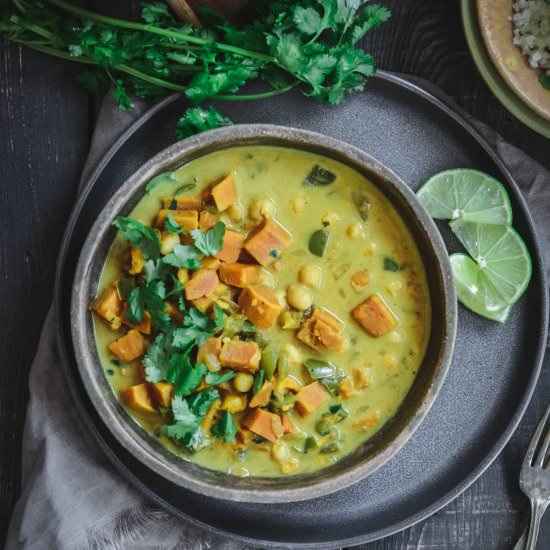 coconut chickpea sweet potato curry