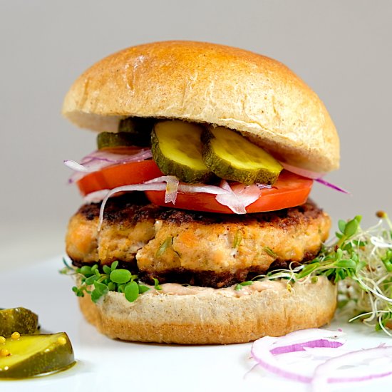 Tequila Lime Salmon Burgers