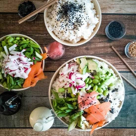 Vegetable Sushi Rice Bowls