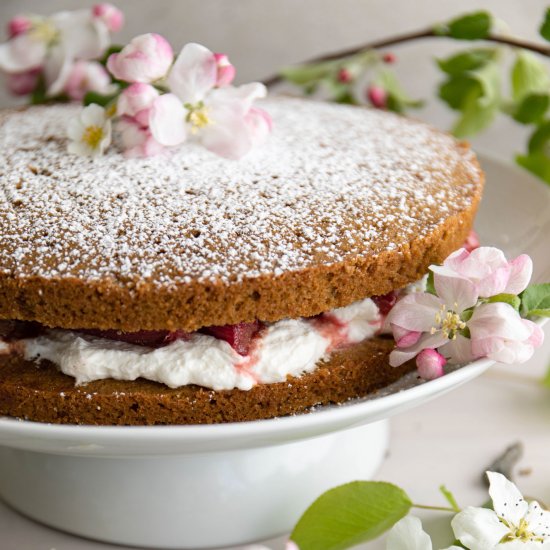 Rhubarb & Ginger Victoria Sponge