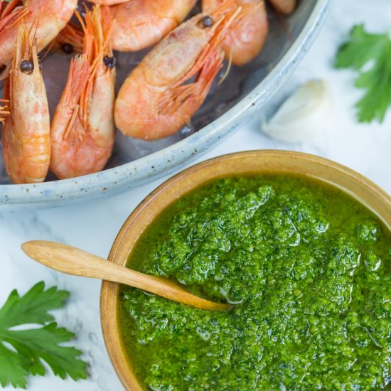 Nordic pesto with shrimp