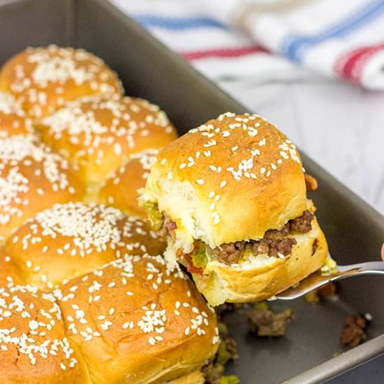 Pull Apart Cheeseburger Sliders