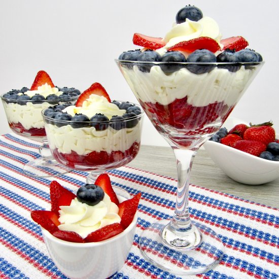 Red White & Blue Cheesecake Mousse