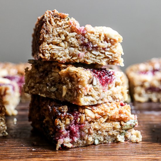 White Chocolate Raspberry Flapjacks