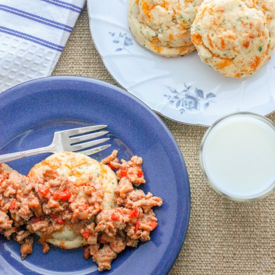 Turkey Joe’s on Cheddar Biscuits