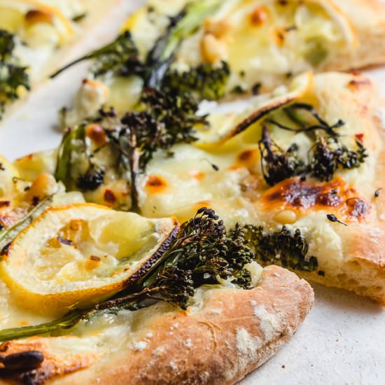 Charred Broccolini and Lemon Pizza