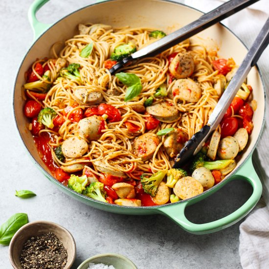 Chicken Sausage Veggie Pasta Skillet