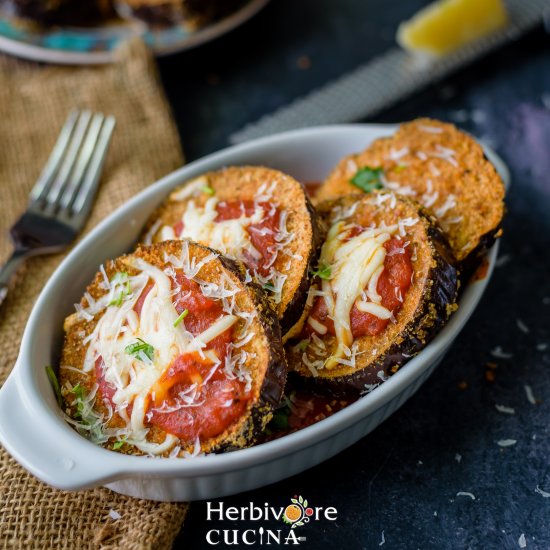 Healthy BAKED Eggplant Parmesan