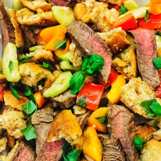 Summer Panzanella Steak Salad