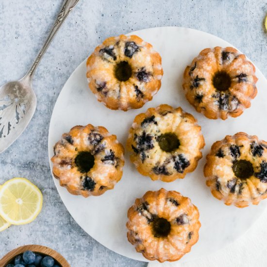 Mini Lemon Blueberry Bundt Cakes