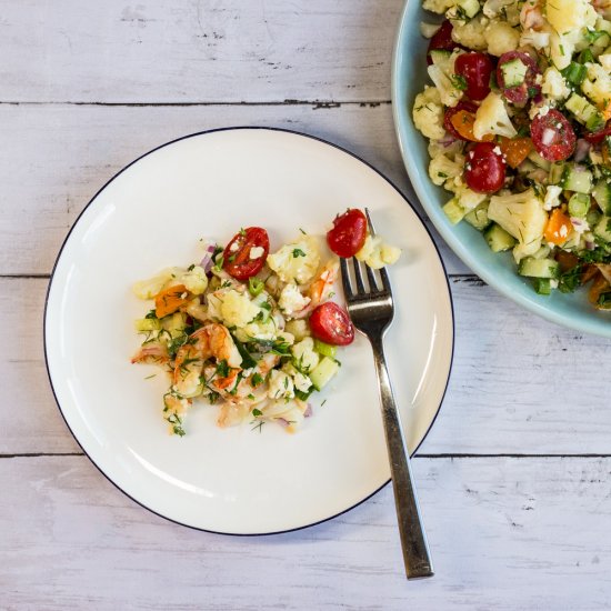 Roasted Shrimp & Cauliflower Salad