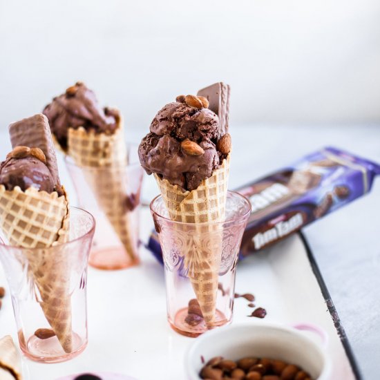 Mocha Almond Biscuit Fudge Ice Cream