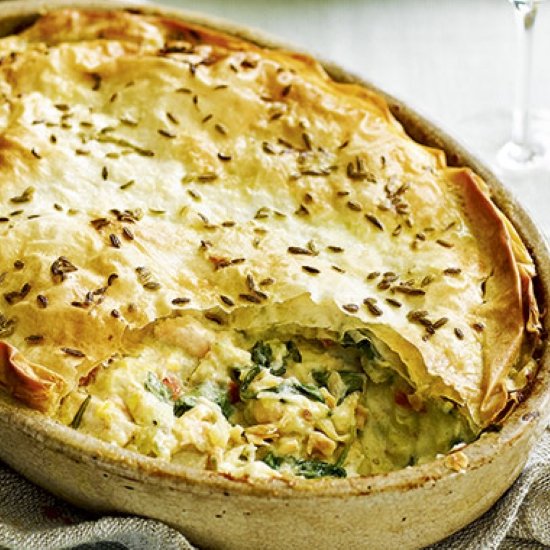 Fish pie with leek and fennel