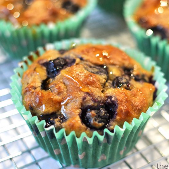 Banana Blueberry Oat Muffins