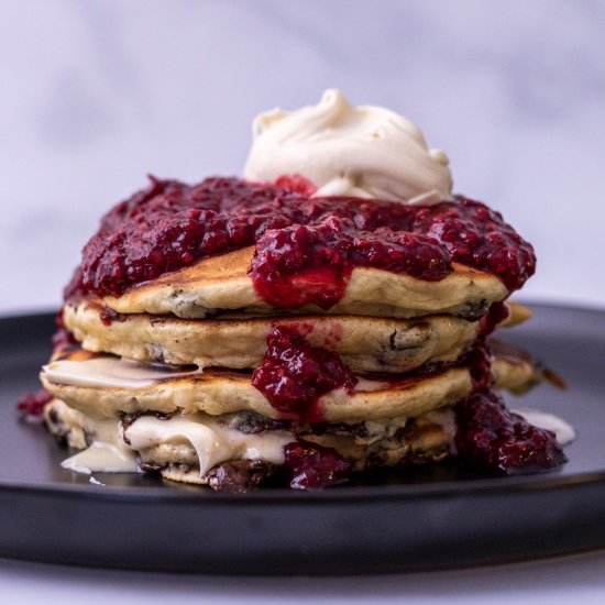 Raspberry and Chocolate Pancakes