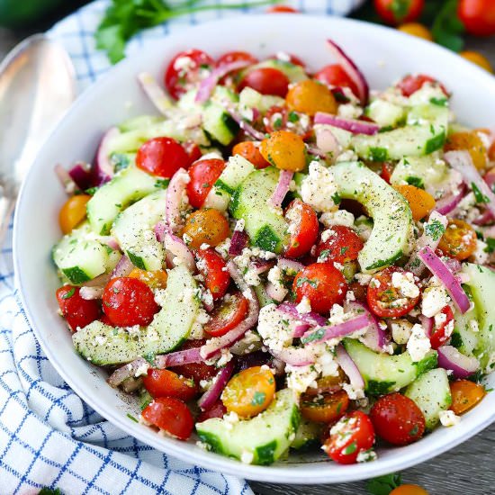 Cucumber Tomato Salad with Feta