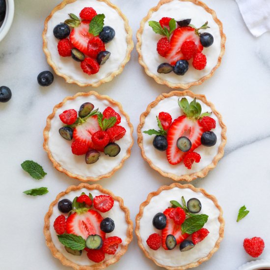 Mini Fruit Tarts & Vanilla Custard